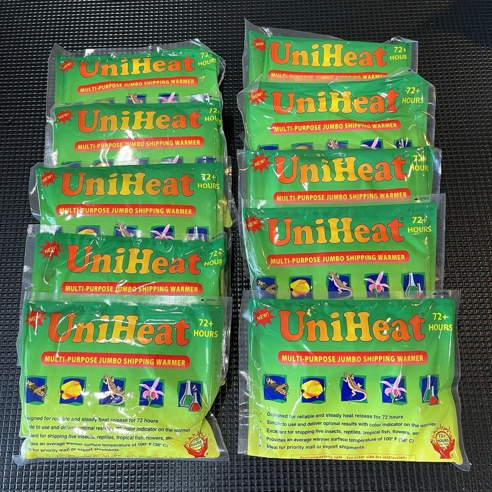 UniHeat 72 Hour Multi Purpose Jumbo Shipping Warmer Heat Pack Lot Of 10